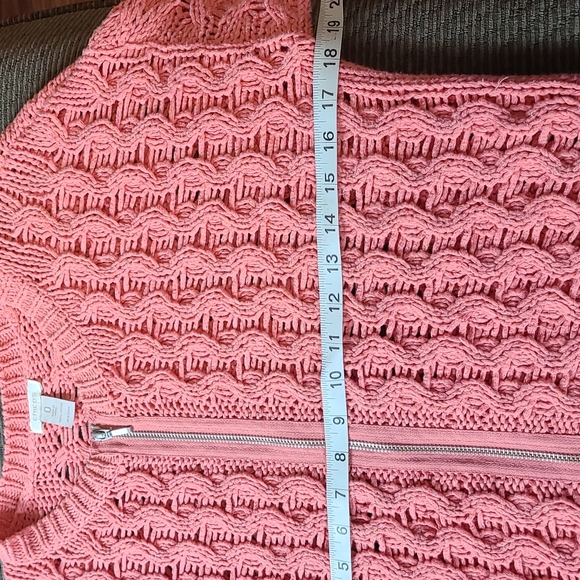 Chico's Open Knit Full Double Zip Sweater - Picture 10 of 13